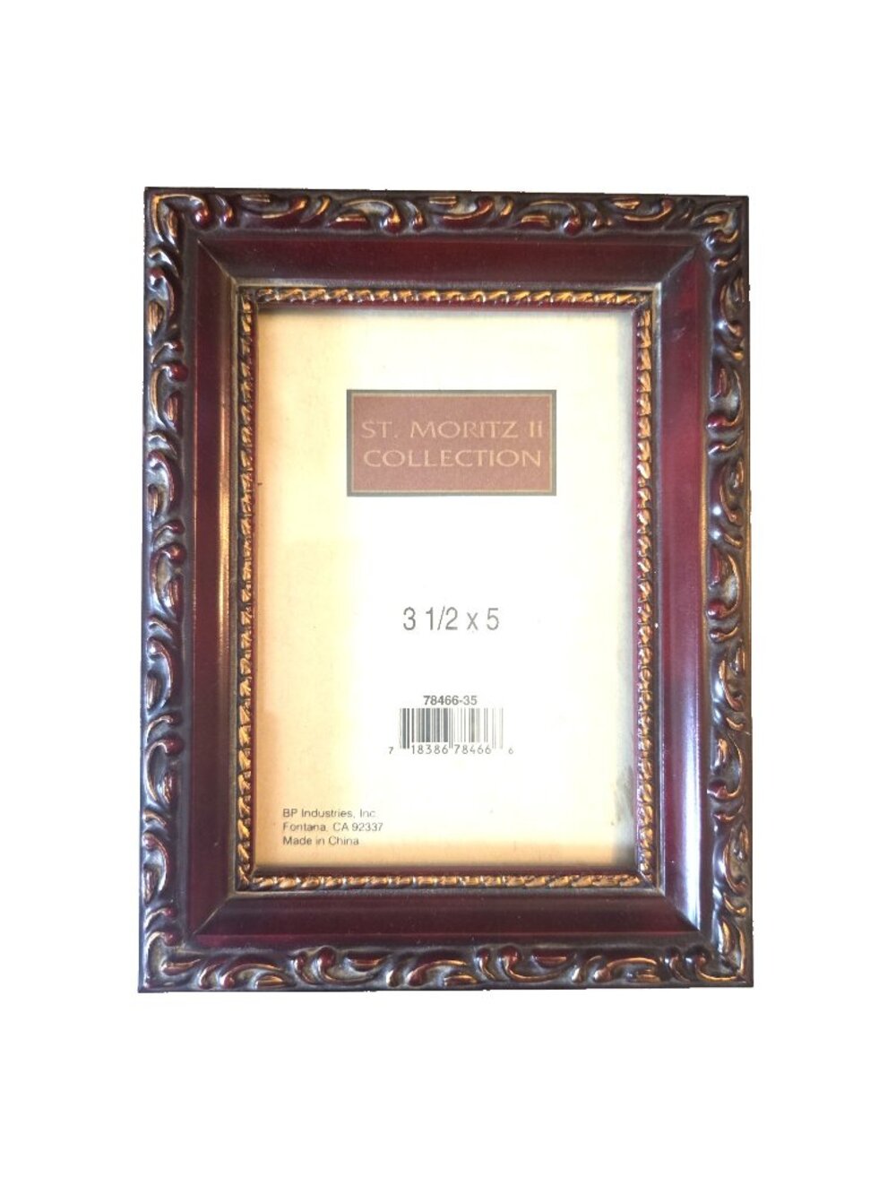 Vintage Wood Frame for 3.5"x5" Photo Picture Ornate Brown woth Gold Scrollwork